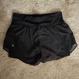 Lululemon black hotty hot shorts with spandex 3” inseam